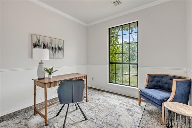 732 Tuscany Way, Edmond, OK 73034 - office with ornamental molding and baseboards
