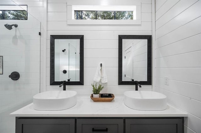 316 Triton Trl, Broken Bow, OK 74728 - full bath with double vanity and a tile shower