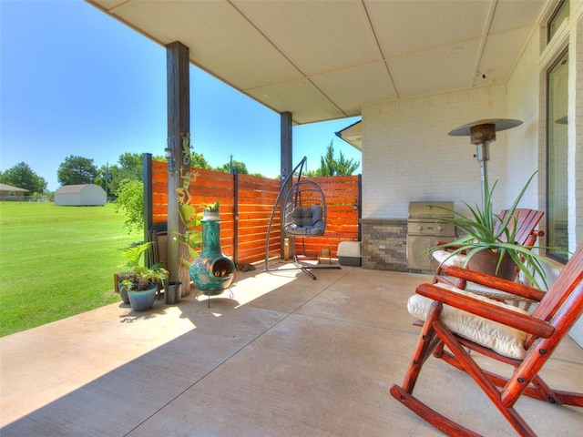 22795 Cterling Dr, Kingfisher, OK 73750 - view of patio with exterior kitchen