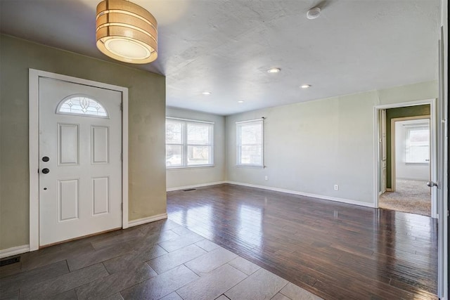 3208 NW 47th St, Oklahoma City, OK 73112 - entrance foyer with recessed lighting and dark wood-style floors