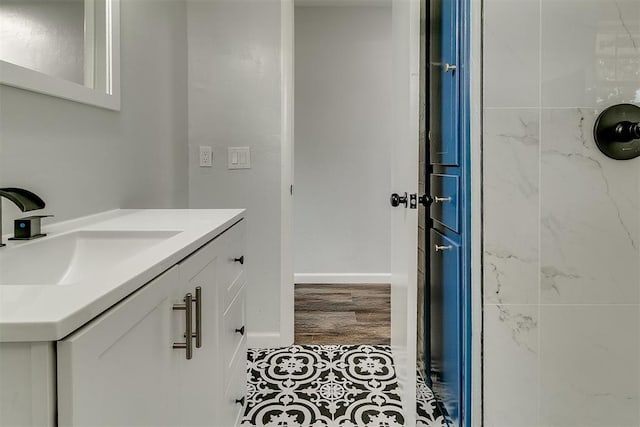 5309 S Blackwelder Ave, Oklahoma City, OK 73119 - bathroom featuring vanity and baseboards