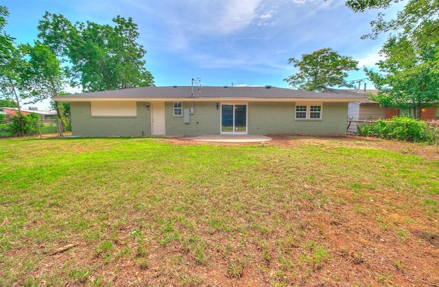 5309 S Blackwelder Ave, Oklahoma City, OK 73119 - rear view of property featuring brick siding and a patio area