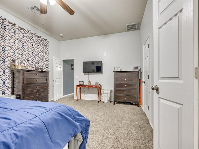 517 Firefork Ave, Yukon, OK 73099 - bedroom with carpet flooring and ceiling fan