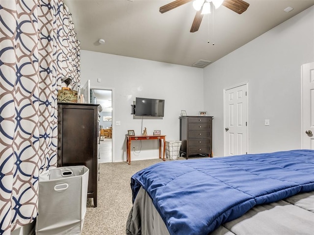 517 Firefork Ave, Yukon, OK 73099 - carpeted bedroom featuring a ceiling fan