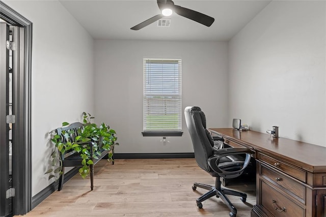 1031 Colonial Ave, Tuttle, OK 73089 - office space featuring light wood-style floors and a ceiling fan