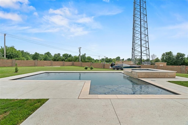 1031 Colonial Ave, Tuttle, OK 73089 - view of pool with a pool with connected hot tub
