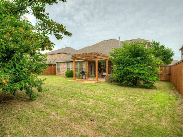 2909 Marigold Ln, Edmond, OK 73013 - rear view of property with a pergola, a fenced backyard, and a patio