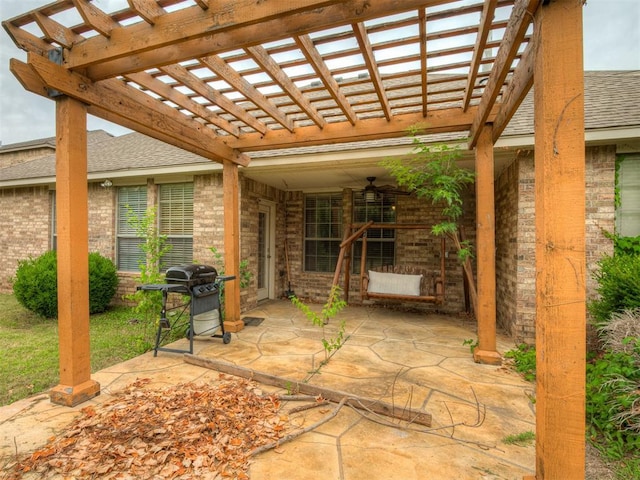 2909 Marigold Ln, Edmond, OK 73013 - view of patio featuring a pergola and grilling area