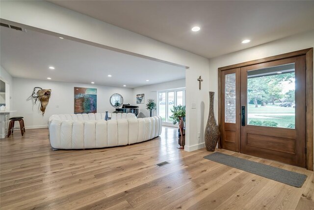 15700 N Western Ave, Edmond, OK 73013 - entrance foyer with light wood-type flooring and recessed lighting