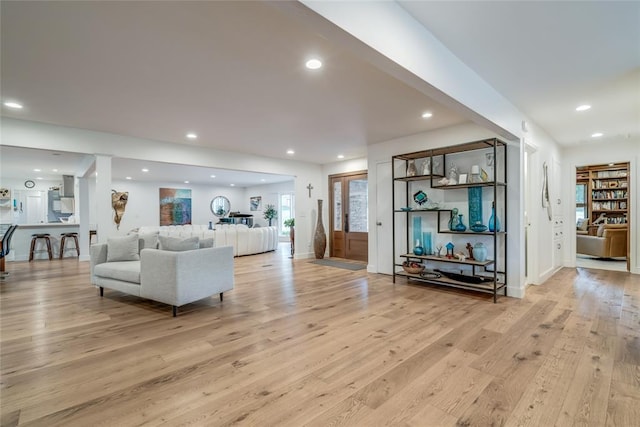 15700 N Western Ave, Edmond, OK 73013 - living area with light wood-style flooring and recessed lighting