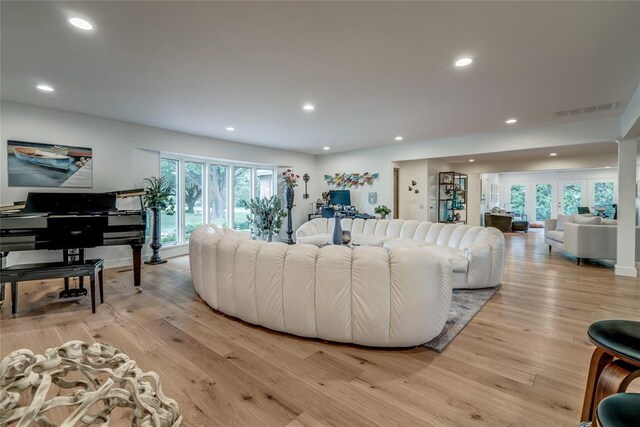15700 N Western Ave, Edmond, OK 73013 - living room featuring recessed lighting and light wood finished floors