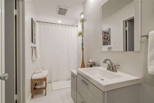 15700 N Western Ave, Edmond, OK 73013 - full bathroom with vanity, shower / bath combination with curtain, and tile patterned flooring