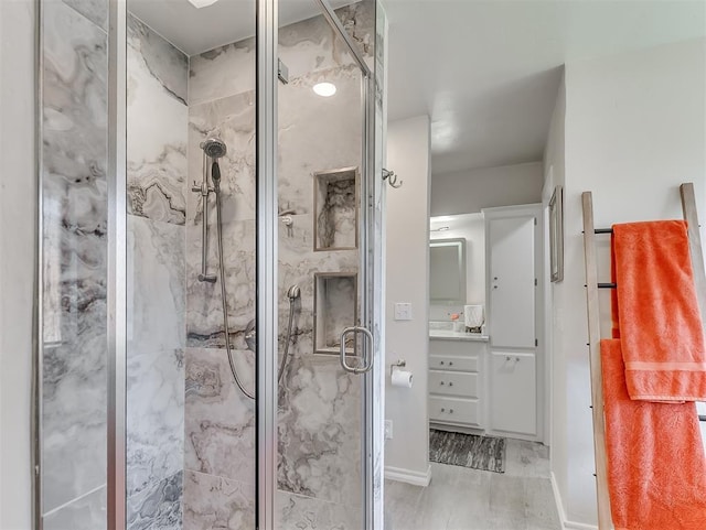 3100 N Eagle Ln, Bethany, OK 73008 - full bathroom with a marble finish shower and vanity