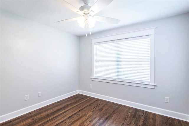 1218 N Brookline Ave, Oklahoma City, OK 73107 - unfurnished room with a ceiling fan and dark wood-type flooring