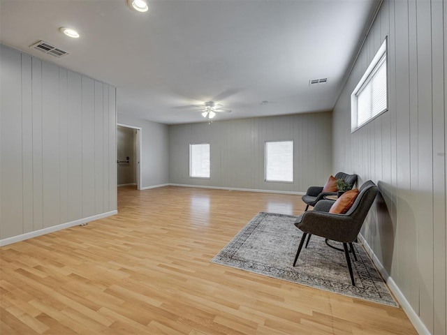 5936 N Ione Dr, Oklahoma City, OK 73122 - sitting room with a ceiling fan and light wood finished floors