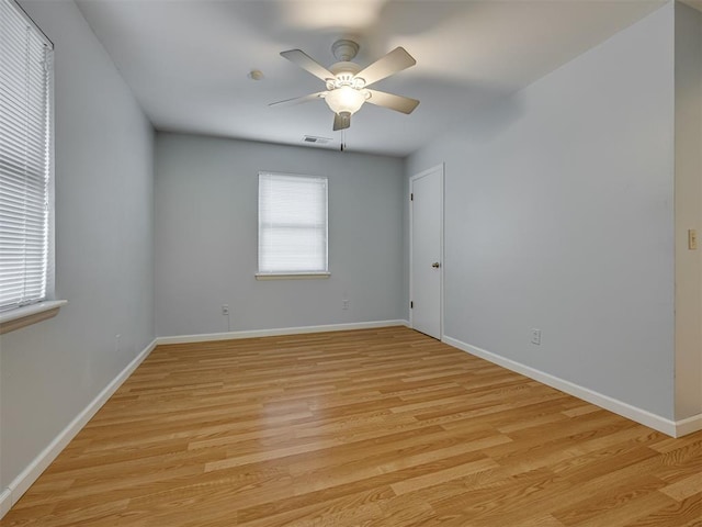 5936 N Ione Dr, Oklahoma City, OK 73122 - unfurnished room featuring a ceiling fan and light wood finished floors