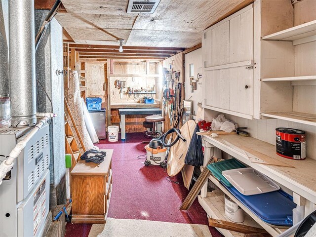5905 NW 50th St, Oklahoma City, OK 73122 - unfinished basement with a workshop area