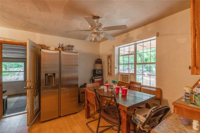 17856 Beechnut Ln, Alex, OK 73003 - dining area with light wood-type flooring and a ceiling fan