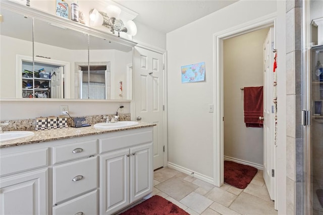 1414 Chisholm Trl, Weatherford, OK 73096 - full bath featuring double vanity and a shower with door