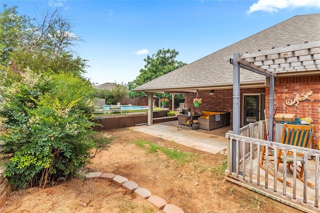 1414 Chisholm Trl, Weatherford, OK 73096 - view of yard with a pergola and a patio area