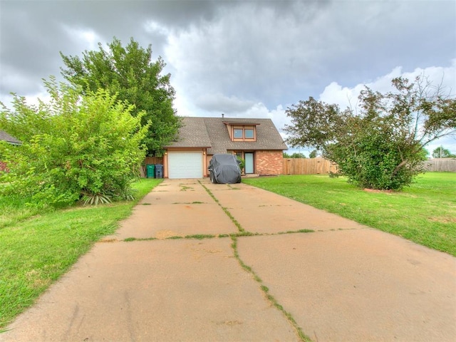 401 NW 120th St, Oklahoma City, OK 73114 - view of front facade featuring concrete driveway, a garage, a shingled roof, and brick siding