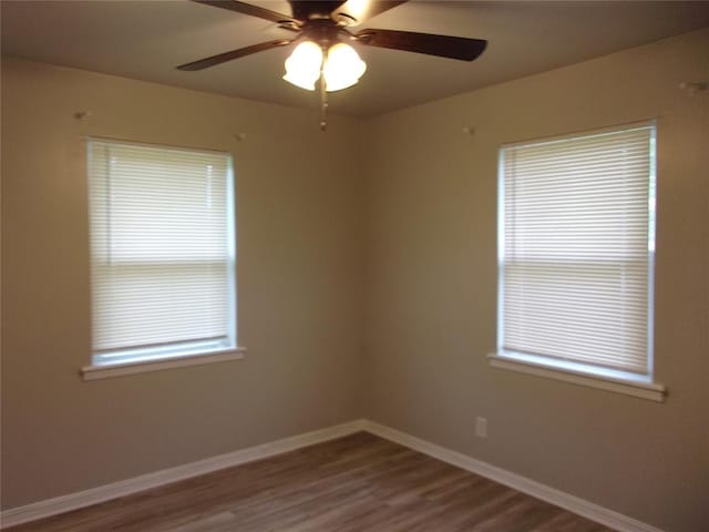 3018 N Beard Ave, Shawnee, OK 74804 - unfurnished room featuring wood finished floors and a ceiling fan