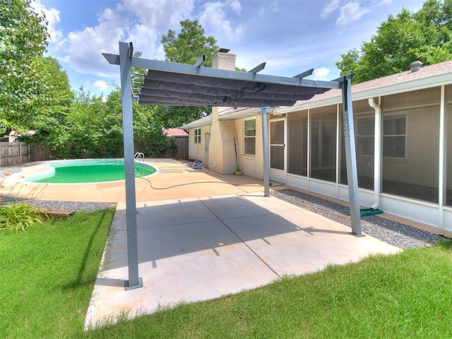 2317 NW 119th St, Oklahoma City, OK 73120 - view of swimming pool with a fenced backyard and a patio