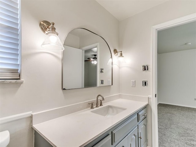 2317 NW 119th St, Oklahoma City, OK 73120 - bathroom featuring vanity and a ceiling fan