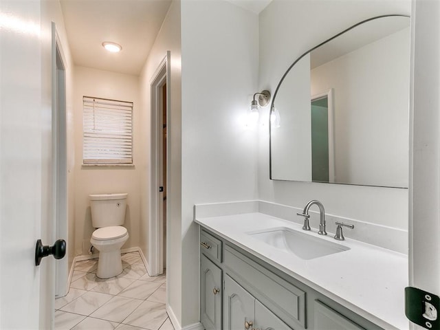2317 NW 119th St, Oklahoma City, OK 73120 - bathroom with vanity and marble finish floors