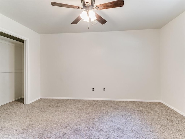 2317 NW 119th St, Oklahoma City, OK 73120 - unfurnished bedroom with carpet floors, a ceiling fan, and a closet