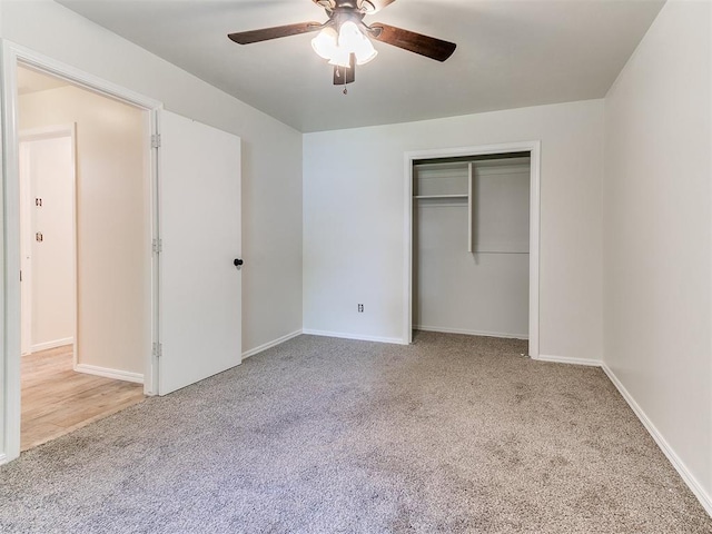 2317 NW 119th St, Oklahoma City, OK 73120 - unfurnished bedroom featuring carpet, a closet, and ceiling fan