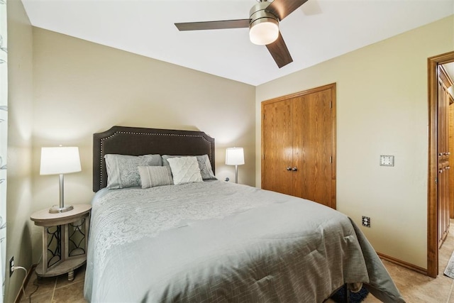 12409 Gaylon Cir, Oklahoma City, OK 73170 - bedroom with a closet and a ceiling fan