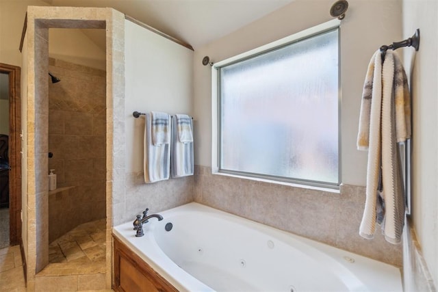 1600 SW 123rd St, Oklahoma City, OK 73170 - bathroom featuring a jetted tub and tiled shower
