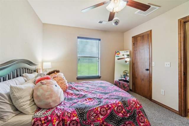 1600 SW 123rd St, Oklahoma City, OK 73170 - carpeted bedroom featuring a ceiling fan and baseboards