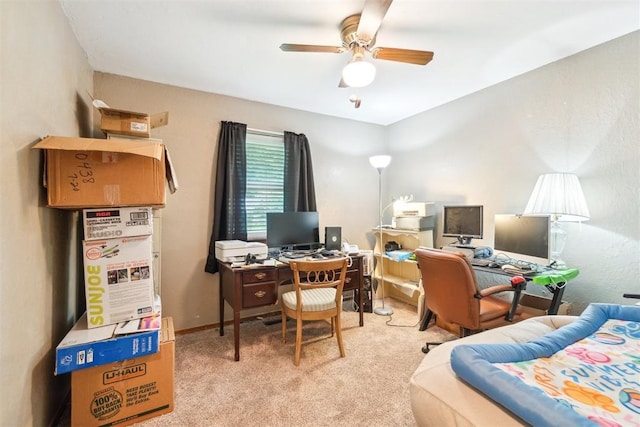 3414 Clayton Dr, Tuttle, OK 73089 - carpeted office space featuring ceiling fan
