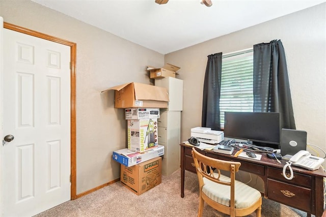 3414 Clayton Dr, Tuttle, OK 73089 - office space featuring light carpet and a ceiling fan