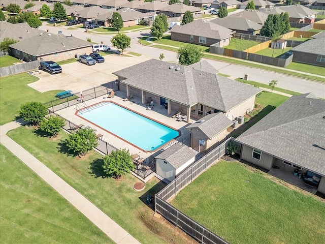 2336 NW 197th St, Edmond, OK 73012 - aerial perspective of suburban area featuring a pool