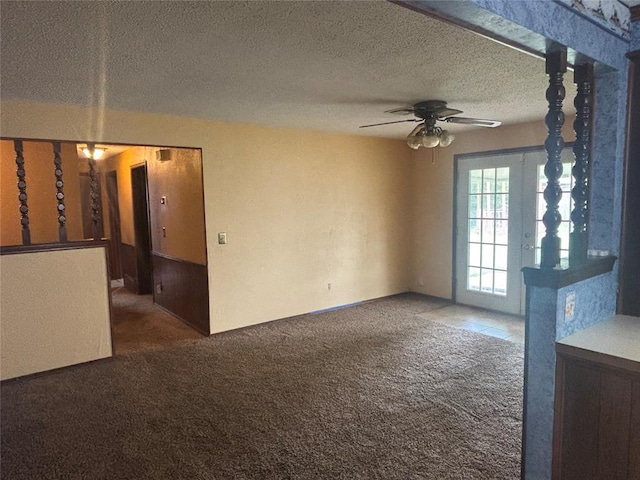 5517 S Karen St, Oklahoma City, OK 73135 - carpeted empty room featuring a ceiling fan and a textured ceiling