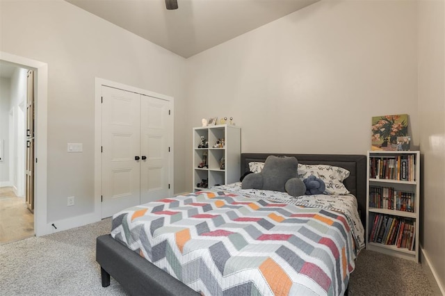 5017 Yale Bridge Ct, Edmond, OK 73034 - carpeted bedroom featuring a closet and ceiling fan
