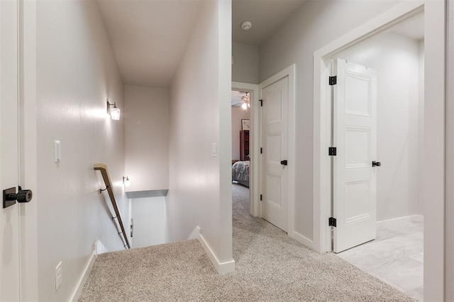 5017 Yale Bridge Ct, Edmond, OK 73034 - corridor with an upstairs landing and light colored carpet