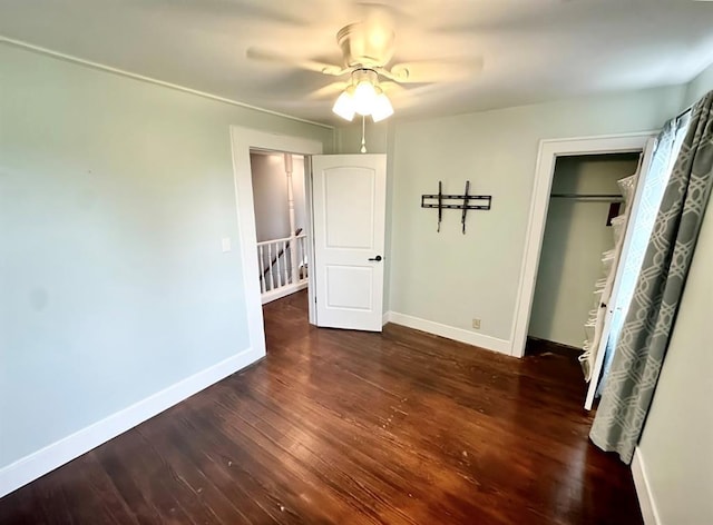 15274 US Highway 283, Blair, OK 73526 - unfurnished bedroom featuring wood finished floors and ceiling fan
