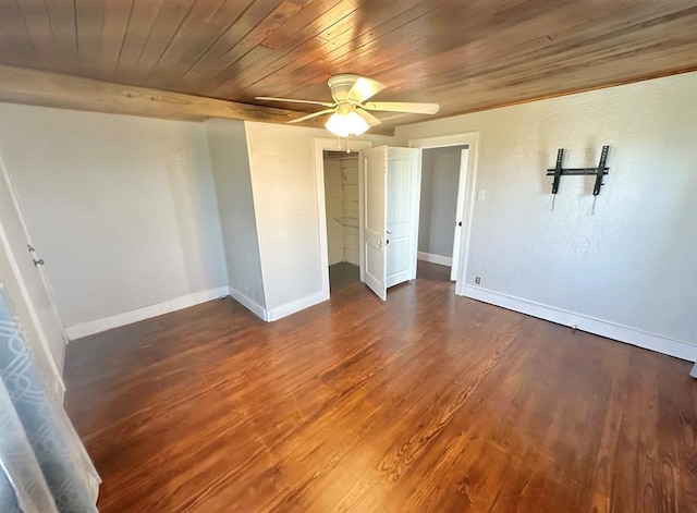 15274 US Highway 283, Blair, OK 73526 - spare room featuring wood finished floors, ceiling fan, and wood ceiling