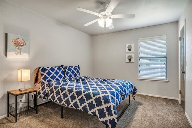 1713 Shadow Ct, Edmond, OK 73013 - bedroom featuring carpet and a ceiling fan
