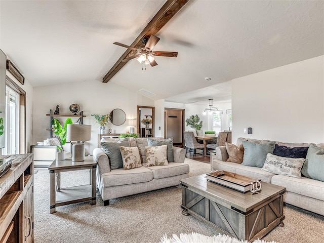 8001 84th St, Noble, OK 73068 - living area with ceiling fan and light colored carpet