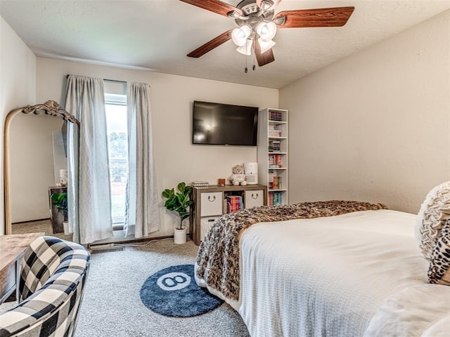 8001 84th St, Noble, OK 73068 - carpeted bedroom with a ceiling fan