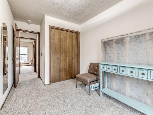 8001 84th St, Noble, OK 73068 - sitting room featuring light colored carpet and a textured ceiling