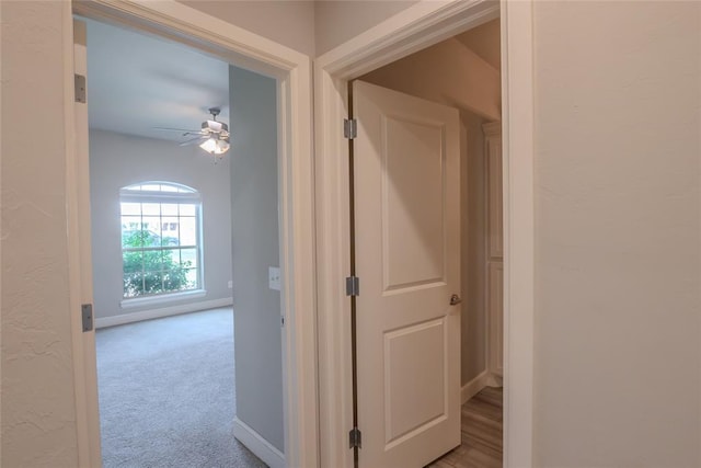 12037 Ashford Dr, Yukon, OK 73099 - hallway with carpet and baseboards