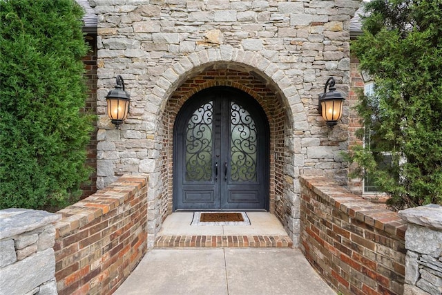 126 Castle Gate Dr, Choctaw, OK 73020 - property entrance with stone siding