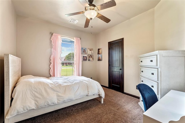 126 Castle Gate Dr, Choctaw, OK 73020 - carpeted bedroom with baseboards and ceiling fan