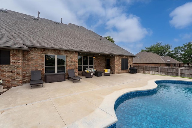 126 Castle Gate Dr, Choctaw, OK 73020 - view of pool featuring a patio area, an outdoor hangout area, and a grill